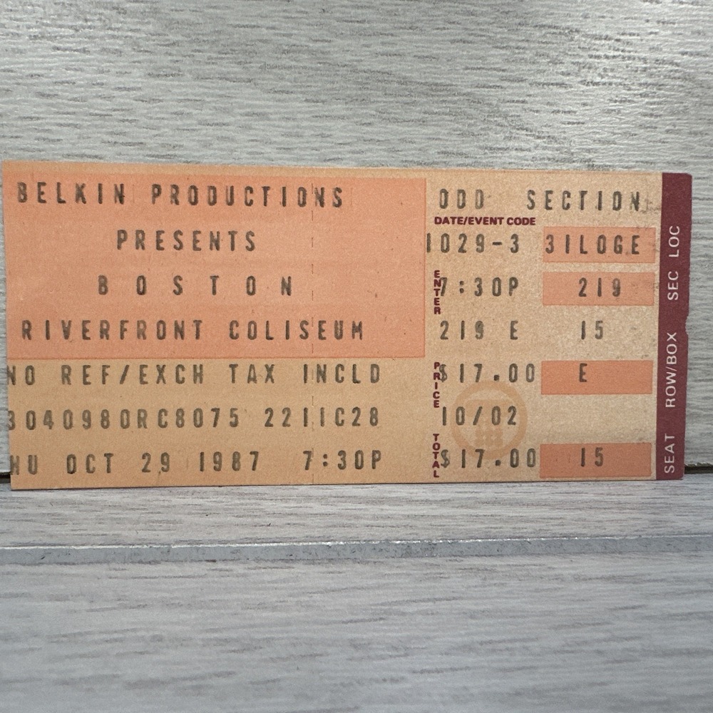 Boston Concert Ticket Stub October 29, 1987 Riverfront Coliseum‎ Cincinnati - 15